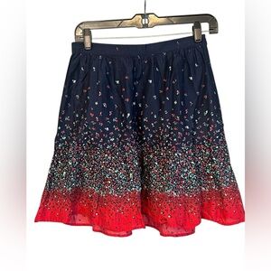 Y2K Vintage dELiA*s Navy and Red Floral Skirt size 1 Lightweight